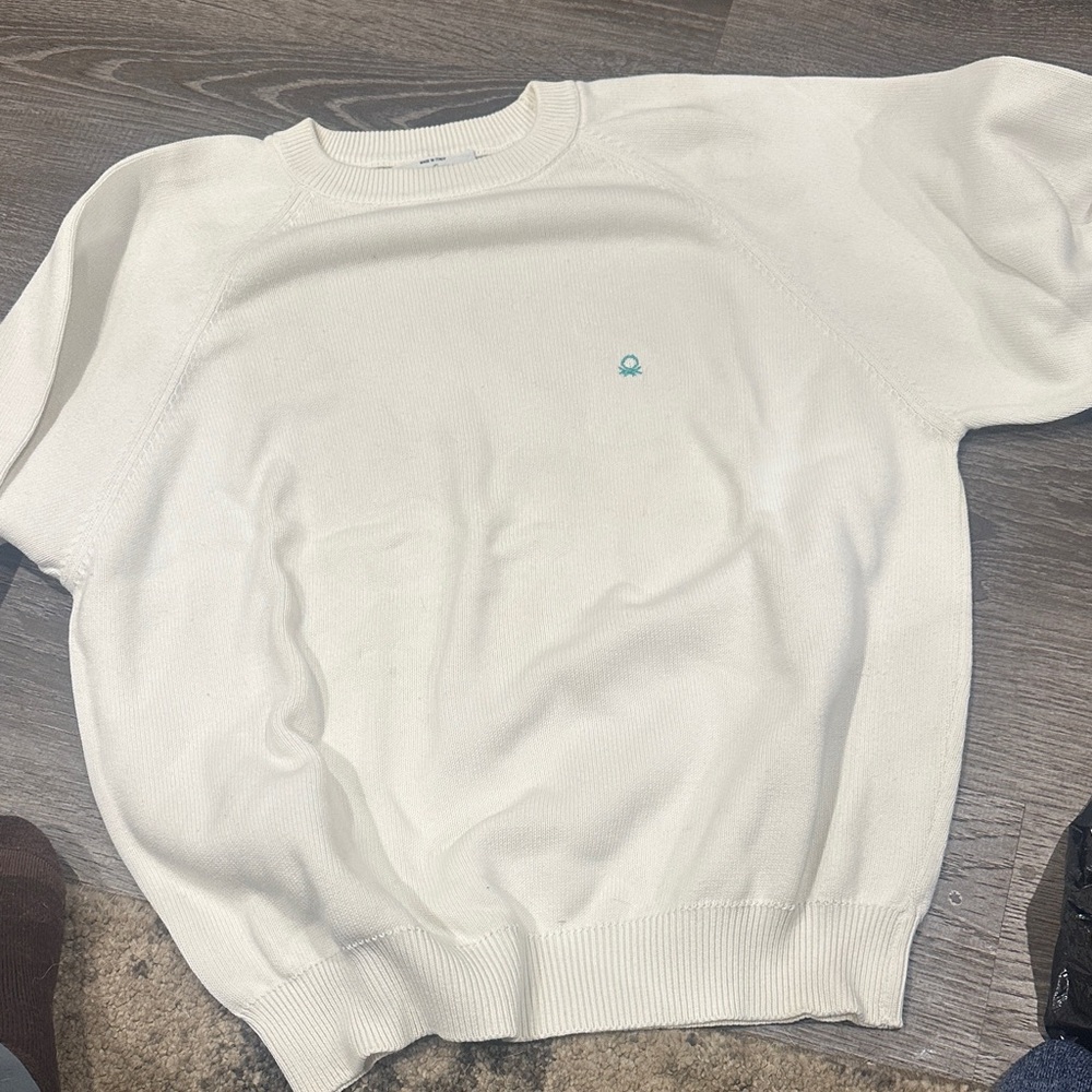 United Colors Of Benetton Cream Crewneck Sweater for Men